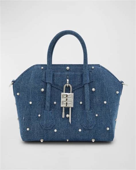 givenchy shiny antigona small|mini antigona lock denim tote bag.